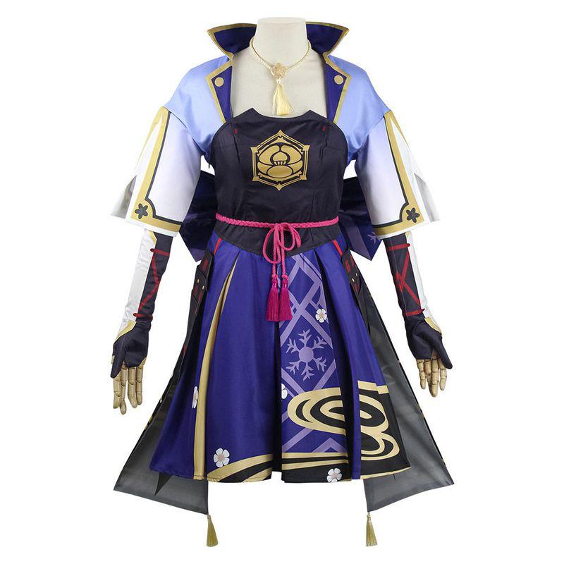 Genshin Impact Cosplay Costume for Women, Kamisato Ayaka Inazuma Lady Cosplay, 2D Character Role-Playing Stage Outfit