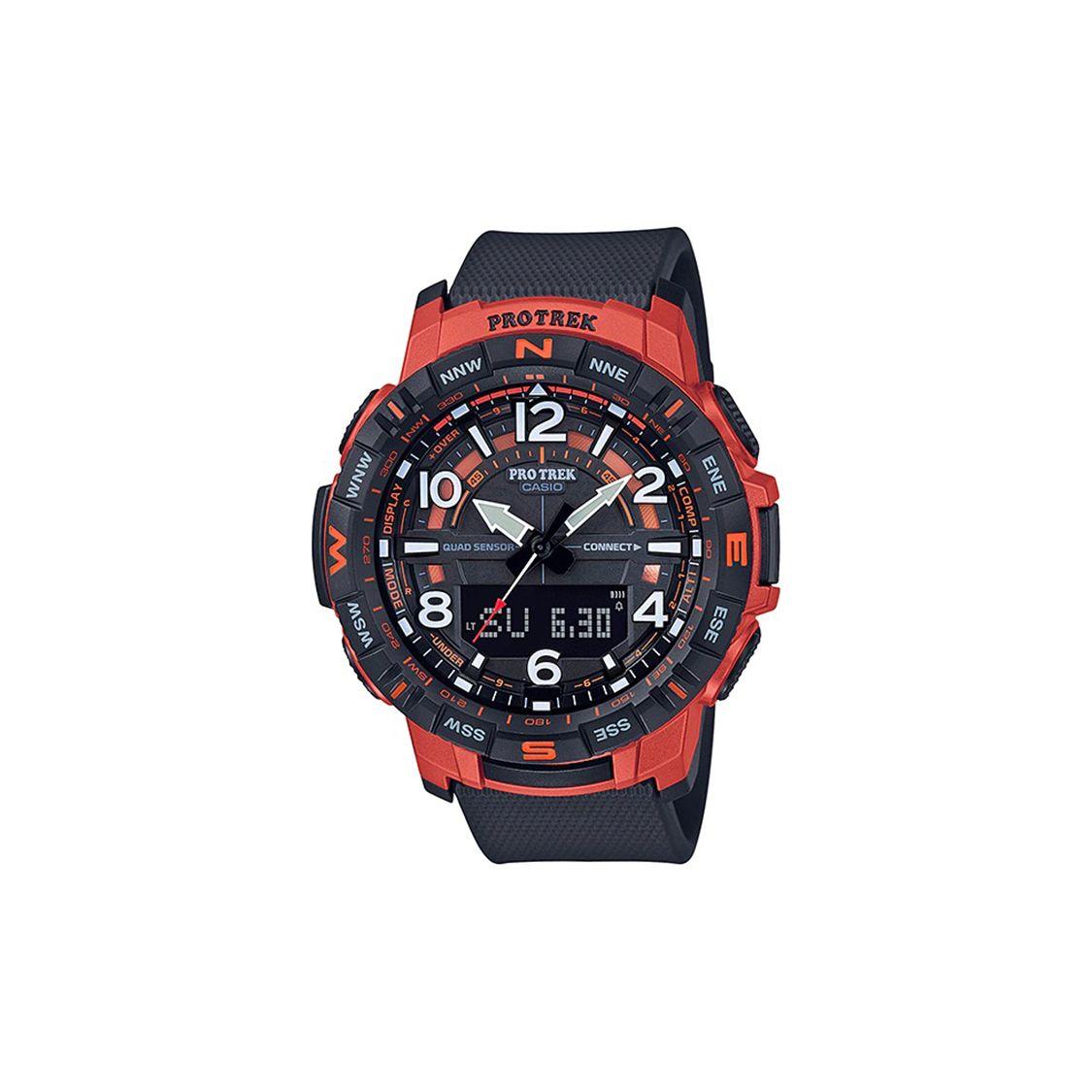

Casio Pro Trek Series PRT Waterproof Shockproof Sports Watch Accurate Time Quartz Movement Resin Strap Men watches Black PRTB50-4 Black Dial