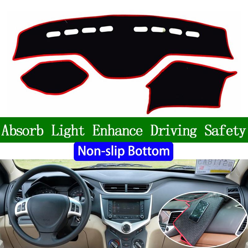 

For CHERY fulwin 2 2013 2014 2015 2016 Non-slip Bottom Dashboard Cover Car Decals Car Stickers Interior Car Accessories Red Edge