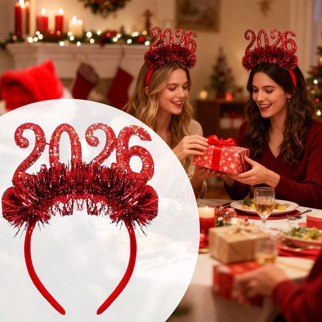 New Years Decorations Tiara Photo Props With 2026 Number New Year Eve Costume Hair Accessories For Women Costume Birthday Events