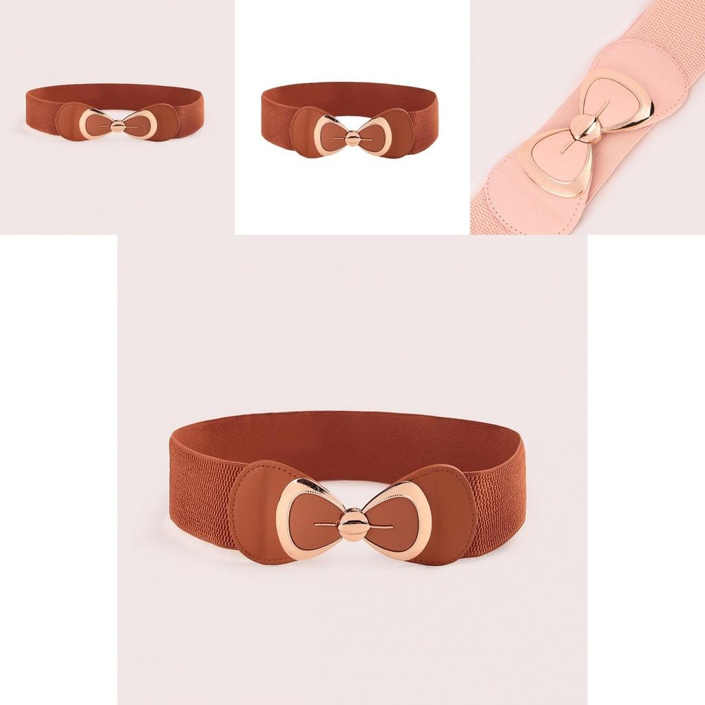 Fashion Office Dress Belt With Bow Knot And Elastic Waist For Women