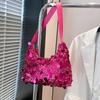 Large Capacity Sequin Shoulder Bag Tote Bag Tassel Crossbody Bag Elegant Evening Banquet Bag  Party