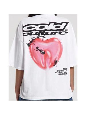 Camisetas Marca Europea Americana Verano CULTURA FRÍA Manga Corta Hombre Mujer Y2K Camiseta Unisex Manga Corta Ropa de Mujer