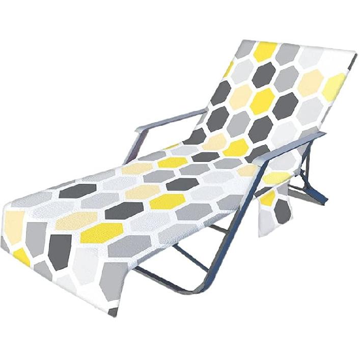 Patio Chaise Lounges Covers, Beach Lounges Chair Towel Cover,Soft Microfiber Patio Pool Chairs Cover with Side Pockets,83 X 30inch Chair Cover for