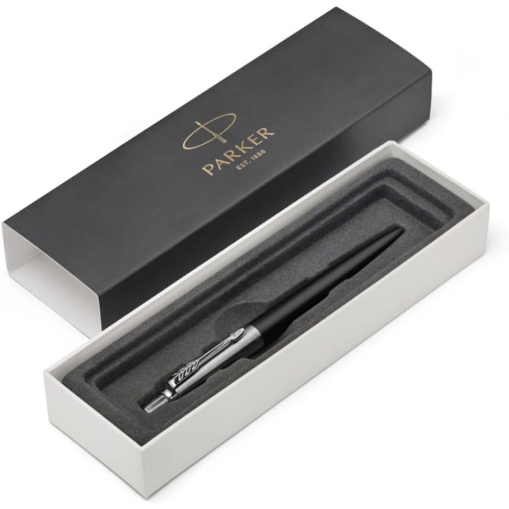 PARKER Parker Ballpoint Pen, Jotter, Black CT, Medium, Permanent Imported in a Gift Box, 1953346