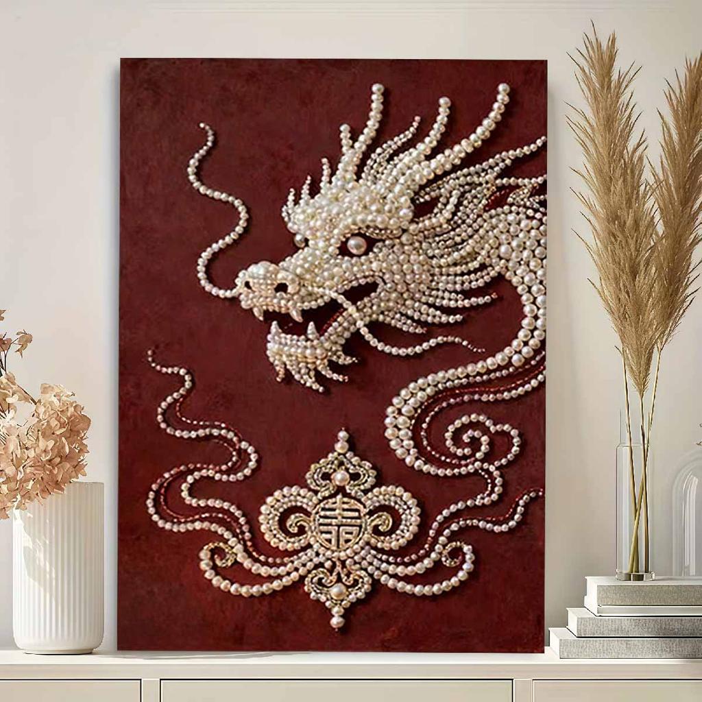 Perlen Drache DIY Diamant Malerei Kits 15.7x19.6 Zoll Edelstein Kunst Diamant Malerei Kits Ohne Rahmen für Erwachsene Geschenkidee Heim Wanddekoration