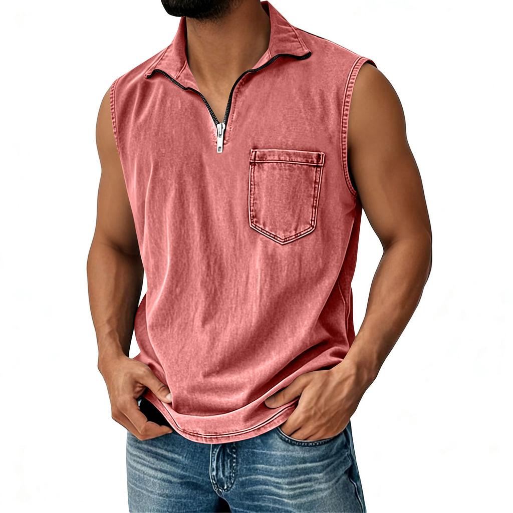 Heren Retro Vest met Halve Rits Heren Casual en Comfortabel Vest