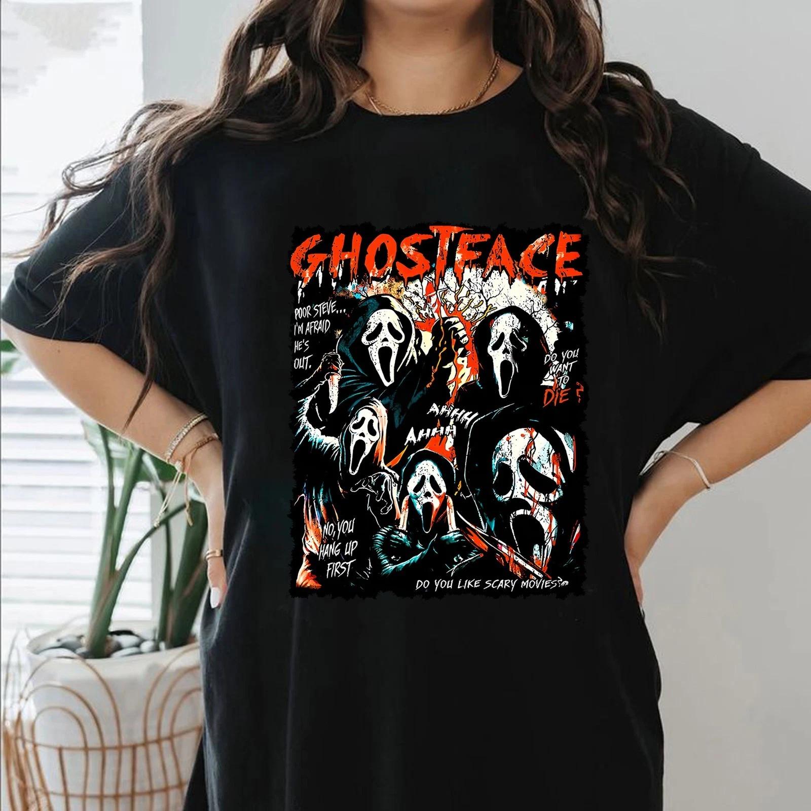 Vintage Ghostface Scary Movie T-shirt, Retro Scream 1996 Tee, Horror Movie Tee 2XL
