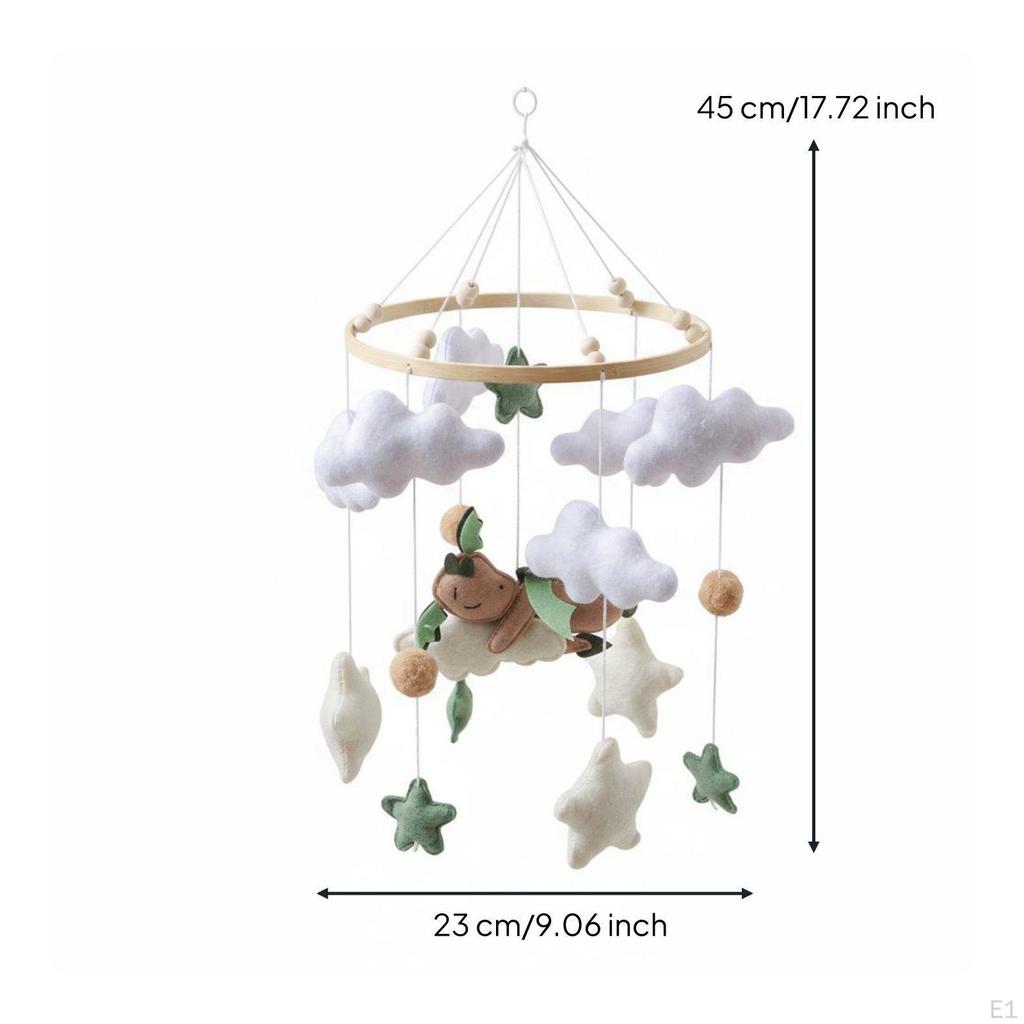 Felt Crib Mobile Easy to Hang Airy Puff Educational Nursery Decor for Infants, Newborns