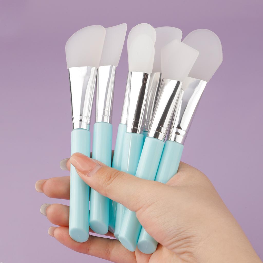 Slant Tail Rod Soft Head Silicone Mask Brush Hydrotherapy Application Mud Film Face Application Silicone Beauty Salon Film Adjustment Brush