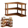 Wooden Desktop Storage Rack Multi-Functional Tea Table Organizer Corner Design 2/3 Layer Desk Storage Stand