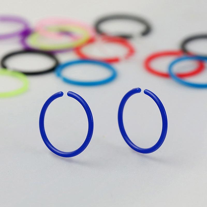 30 Pcs/Box Women Vintage Round Resin Hoop Earrings Colorful Anti Allergy Sterile Rod Plastic Small Ear Ring Earring Stud Earring