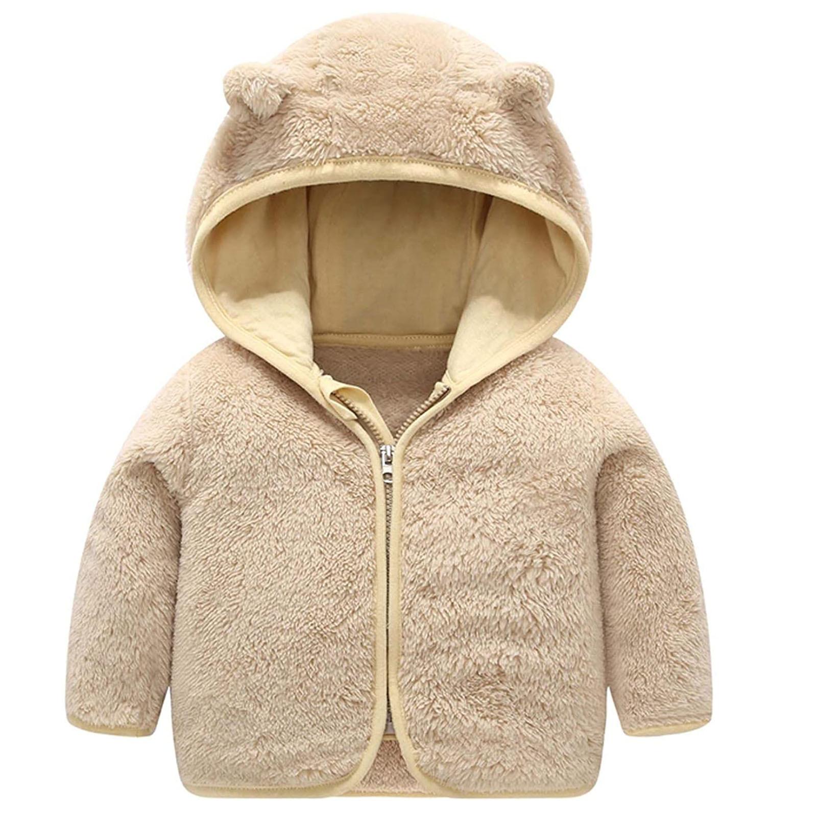 

Дитячі зимові пальто для хлопчиків і дівчаток, куртки, дитячі сніжні толстовки з товстими вухами і блискавкою 100 хакі