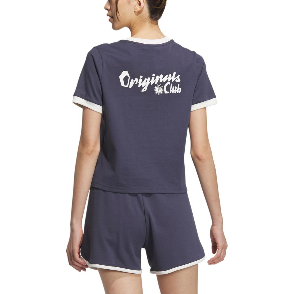 Adidas Originals RETRO T Shirt Women's Dark Navy Blue JM7973