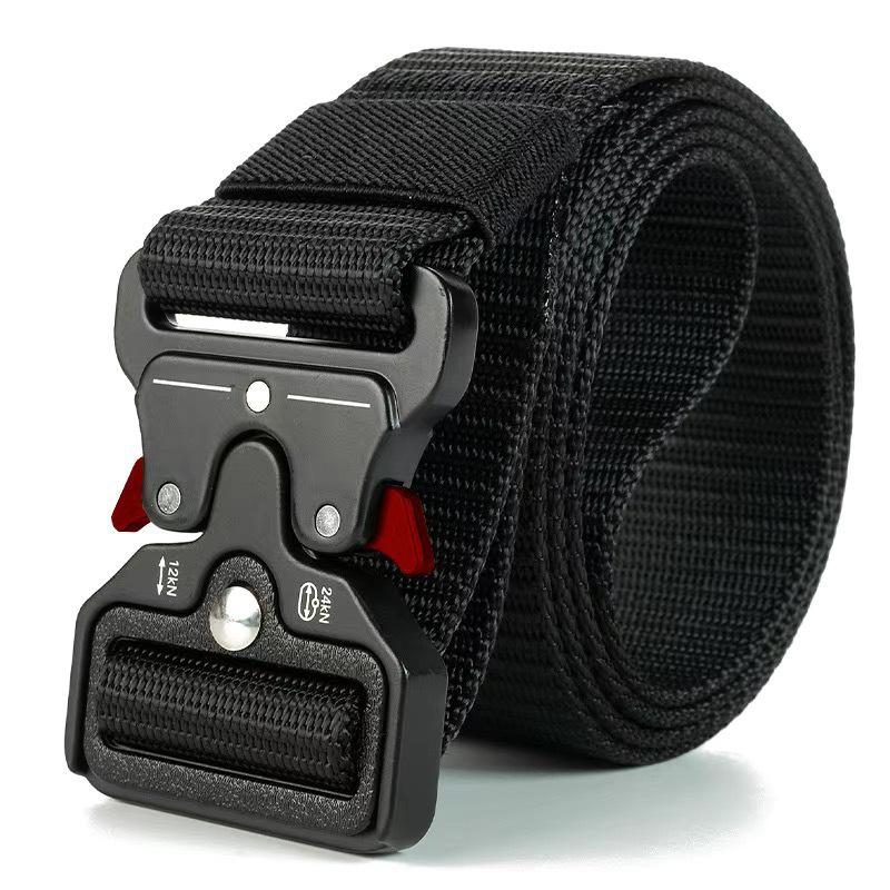 Tactical Quick-Release Nylon Leather Belt with Automatic Buckle for Outdoor Sports and Casual Wear