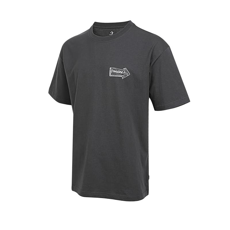 Converse T Shirts Men s Black Crew Neck Moderate MCJ646-GDA S
