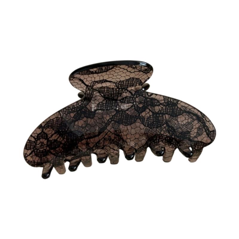 

Lightweight Acrylic Hair Clip Lace Pattern Strong Hold Fashion Hair Accessories For Daily Use And Special Event чорний