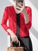 Damen Bolero Vorne Offen Langarm Crop Schals Shrugs Weiß Schwarz Rot Spitze Bolero Hochzeitsjacke Cardigan Top Up Braut Wraps