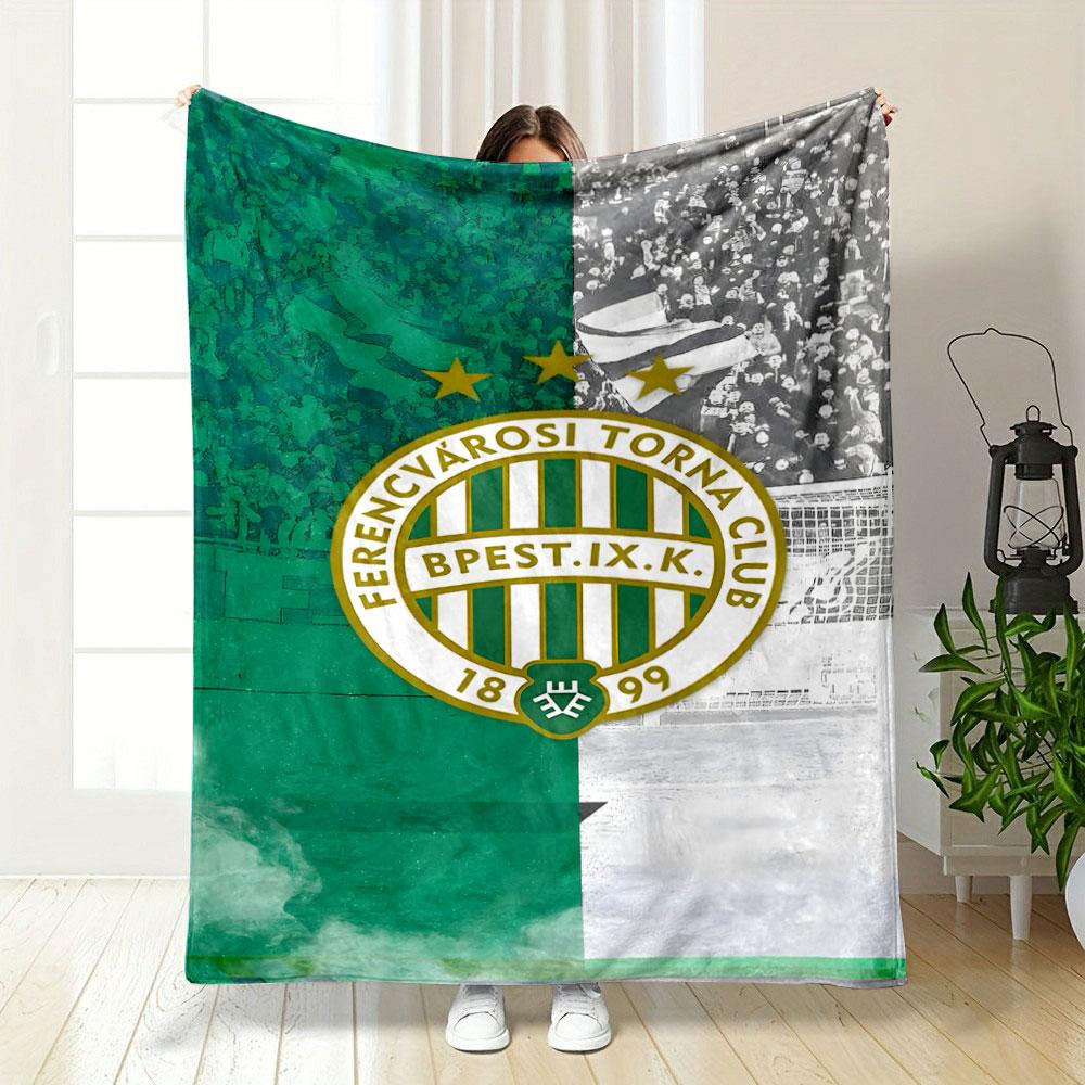 Ferencvárosi Torna Club Wappen Aufdruck Decke weich und kuschelig perfekt für das Wohnzimmer Bett Sofa oder ein Nickerchen, Geschenk