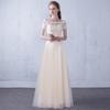 Evening dress   new one-word shoulder certificate dress bridesmaid dress women's thin banquet bridesmaid group sisters dress