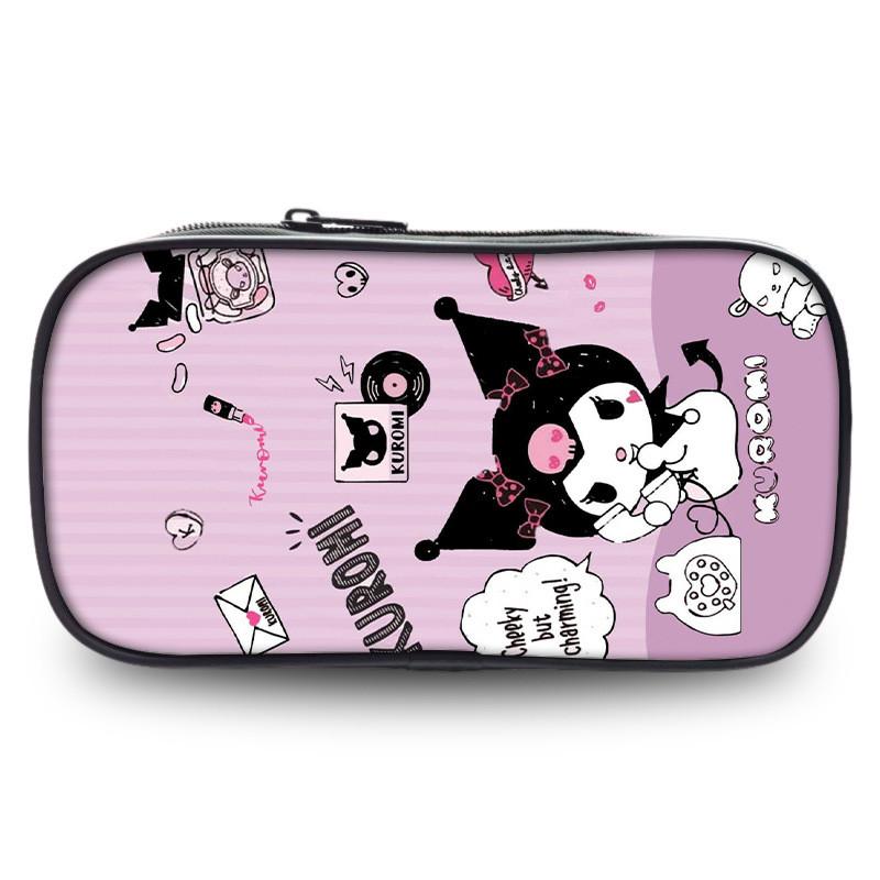 Cute Kuromi Pencil Case Sanrio Student Large Capacity Stationery Storage Bag