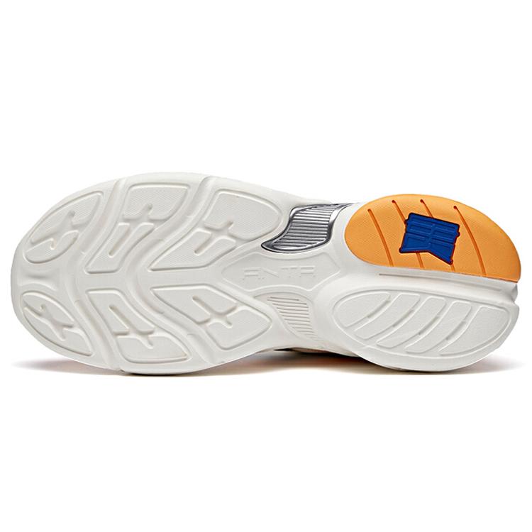 Anta All Over Victory Slip Resistant Abrasion Resistant Low Top Chunky Sneakers Men's White Yellow Blue 112018882-3
