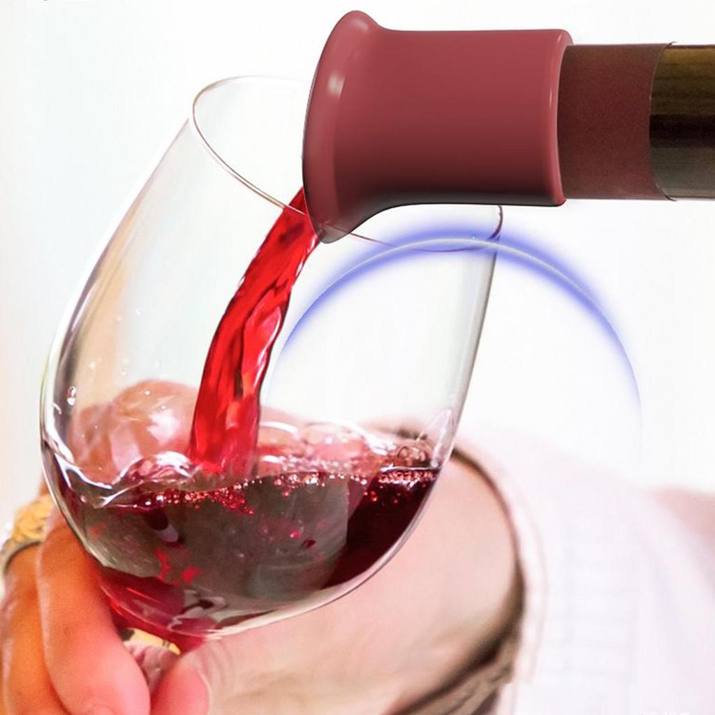 Silicone Wine Stopper Reusable, Leak-Proof Bottle Saver for Champagne Bourbon, Home Bar Travel Party Kitchen Gadgets