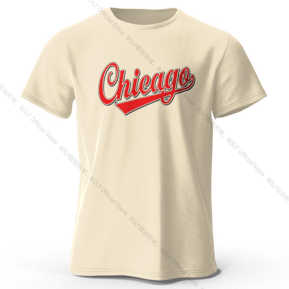 

Men s Chicago Printed T-Shirt 100% Cotton Oversized Letter Graphic Tees for Women Summer Tops Urban Streetwear 4XL
