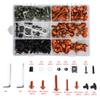 Viprh Motorcycle 198PCS Universal Fairing Bolt Screw Bodywork Kit Compatible with Honda Kawasaki Ducati Orange