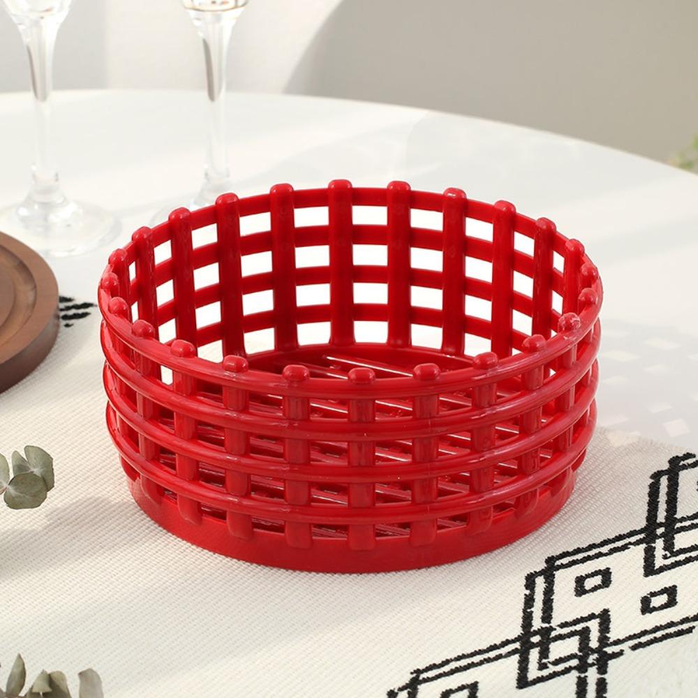 

Irregular Shape Storage Basket Large Capacity Fruit Platter Fashion Colander Living Room square красный