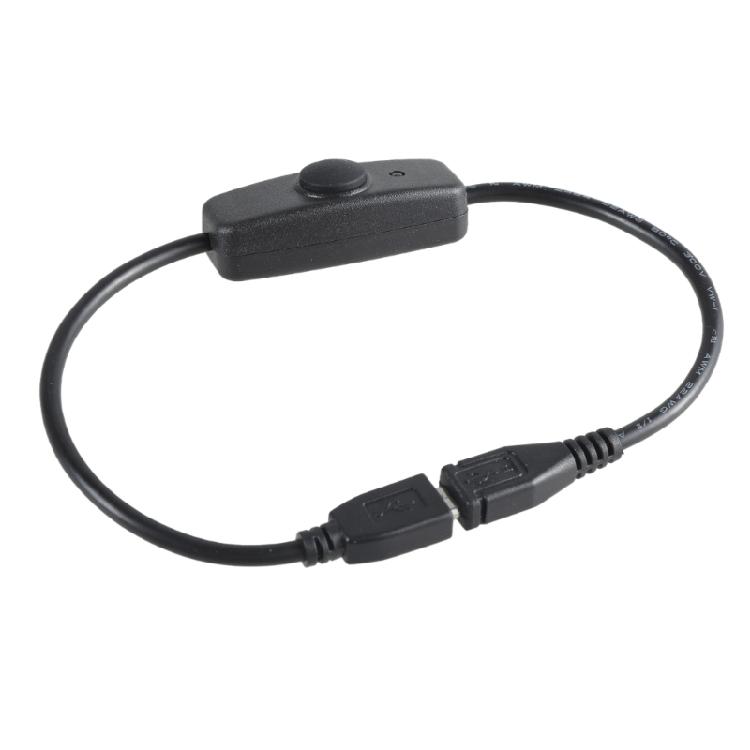 USB 2.0 To Small USB Extension Cord with Power Control Button for Efficient Charging of Smartphones and Tablets