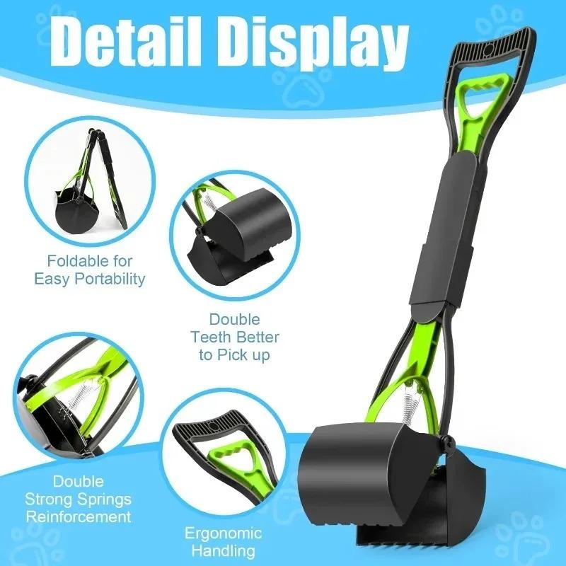 Jaw Clamp Heavy Duty Long Handle Poop Scooper Pet Cleaning Shovel Tools for Dog for Dog Puppy Cat Waste Picker Pet Supplies