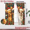 2D Flat Printing  JIT 2pcs   Curtains (Without Rod) Festive Pups Sleigh Popular Curtains Digital Printed Versatile 100% Polyester