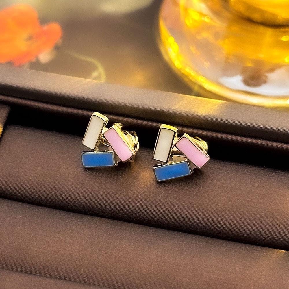 High-End Französische Dreieck Ohrclips ohne Piercing - Damen Einfache, Elegante, Luxuriöse Ohrringe