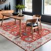 Vintage Bohe Washable Red Area Rug for Living Room, Bedroom, Office Ultra-thin Stain Resistant Indoor Low Pile Carpet