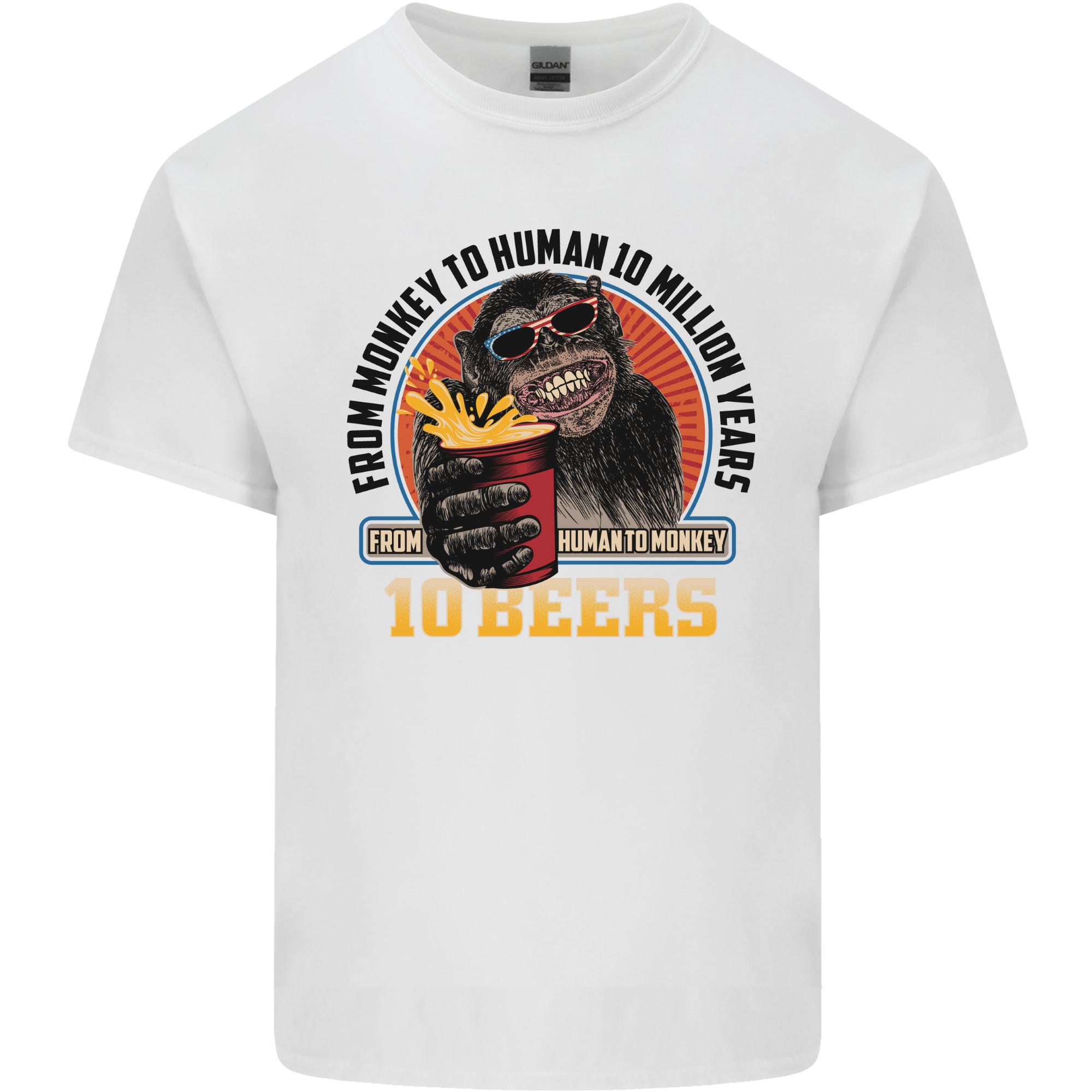 HuUnisex to Monkey in Ten Beers Funny Alcohol Unisexs Light Cotton TShirt S