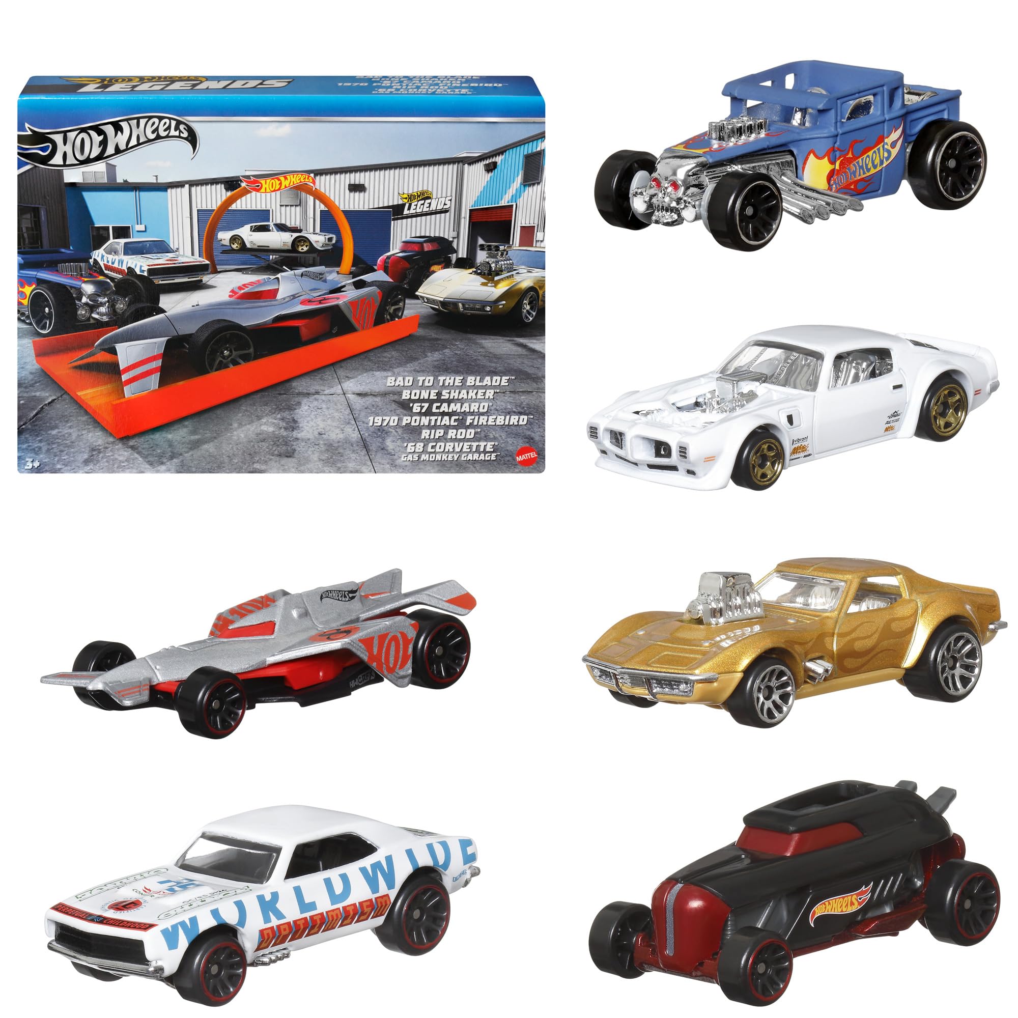 

Hot Wheels Legends of 6 Vehicle Mini Ages 3 and HRX55 Multi-Pack Toys, Cars, Up,