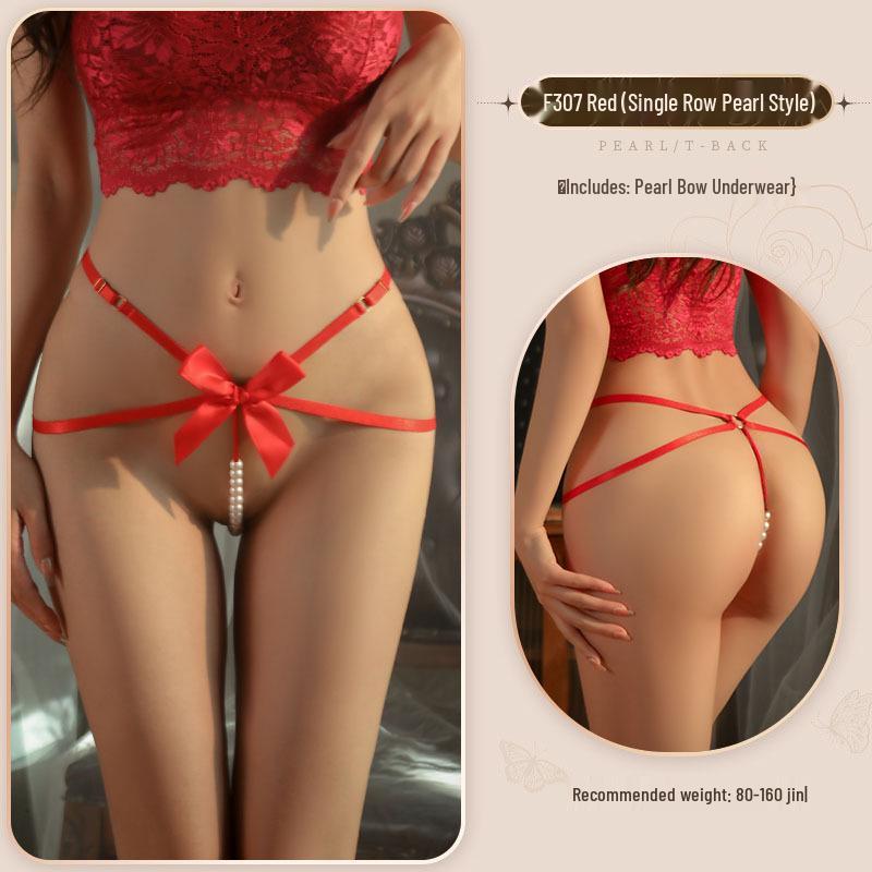 Plus Size 160 Jin Sexy Bow Cross Open Crotch Thong Lingerie 307