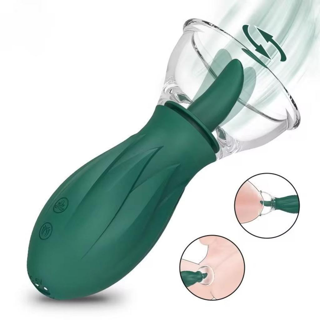 Clitoral Vibrator & Tongue Vibrator for Women Female G-Spot Stimulator Sex Toy 3 Suction 10 Nipple Licking Modes Adult Toys