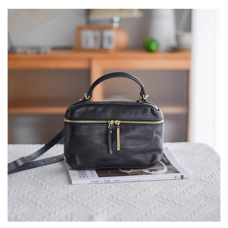 Johnature Advanced Minimalist Genuine Leather Handbag Versatile Women's Bag Retro Shoulder Crossbody Bags