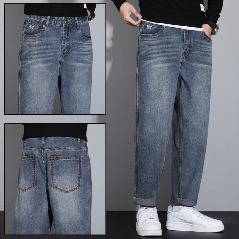 Jean fuselé à jambe droite pour homme: Pantalon décontracté tendance, ample et polyvalent pour l'automne/hiver.