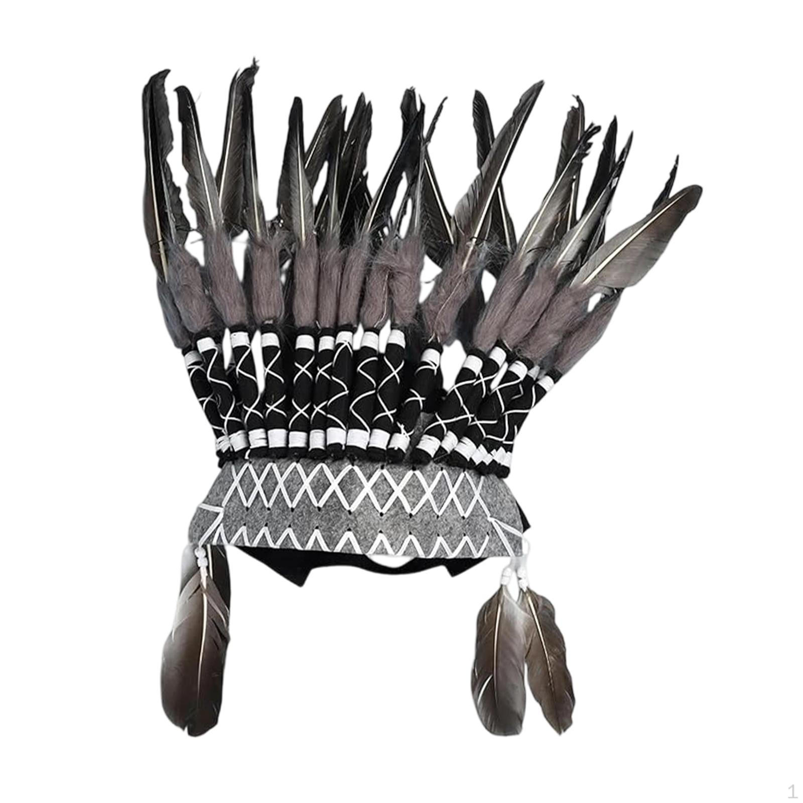 American Chief Indian Native Hat Feather Headdress Headwear for Masquerade Party