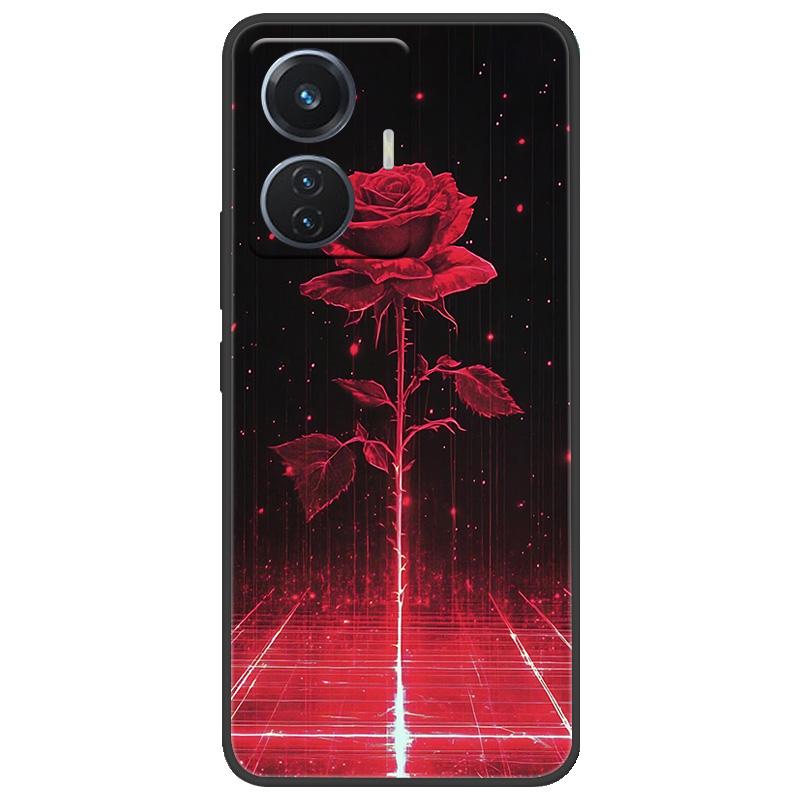 For Vivo T1 4G Y55 4G iQOO Z6 44 W V2153 Case Marble Soft Matte Silicone Back Cover For Vivo T1 44W Full Coverage Phone Shell