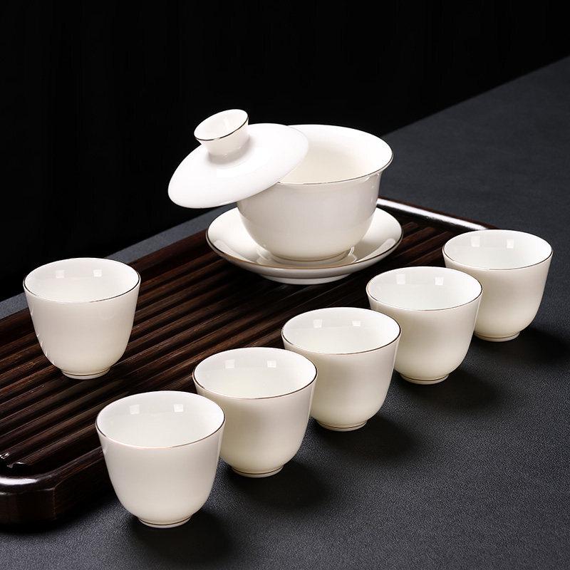 Mutton Fat Jade Ceramic Gaiwan