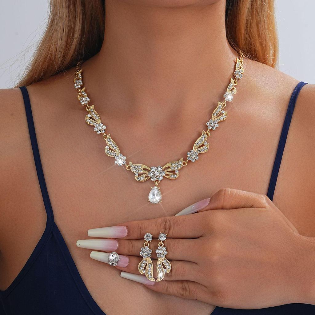 Bridal Fashion Necklace & Earrings Set - Wedding Jewelry Accessories