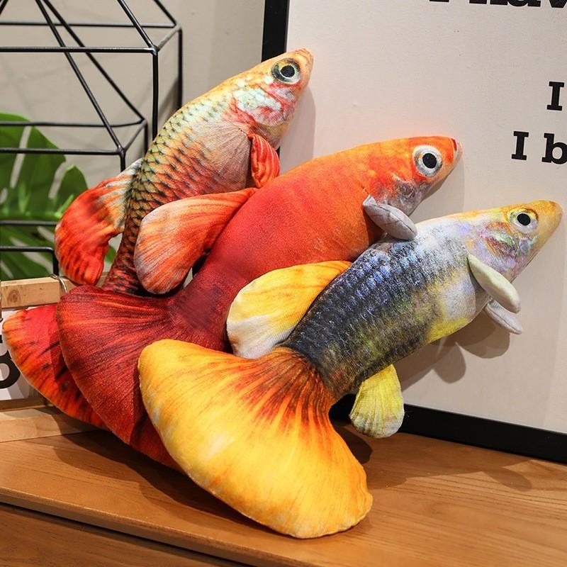 Colored Guppy Simulated Carp Filled Toy For Room Decoration And Cat Play