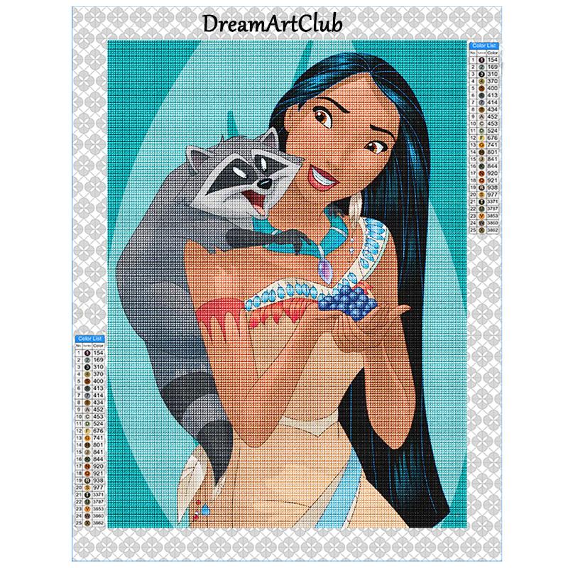 Diamond Painting Princess Indian Princess Pocahontas Diamond Mosaic Elsa Mulan Cross Stitch Home Decoration
