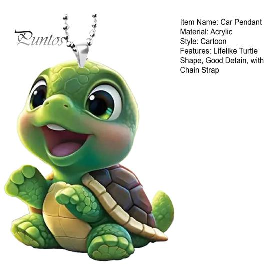 Přívěsek do auta Akrylová realistická želva s řetízkovým popruhem Lehký závěs na stromech Dveře Okna Stěny Taška přes rameno Školní taška Dekorace Přívěsek