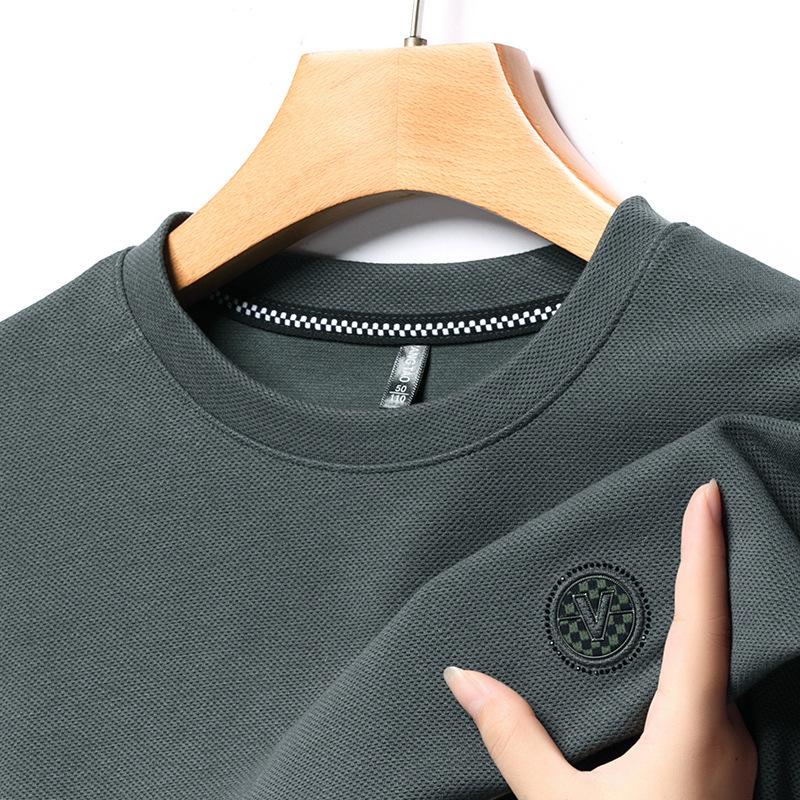 

Осенний новый модный брендовый мужской свитер, модная молодежная корейская повседневная футболка с круглым вырезом и длинным рукавом, мужская футболка-рубашка XL