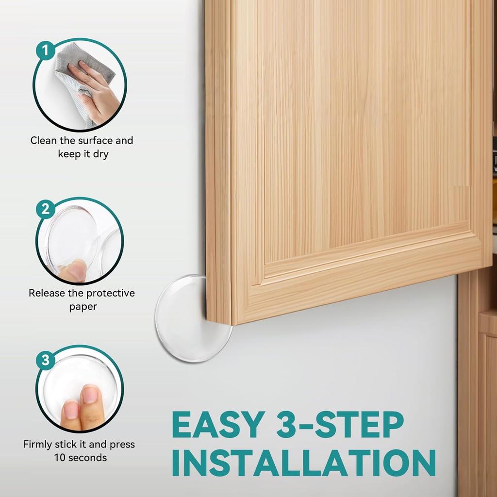Door Stoppers for Wall, Etybetopstar 6Pack 2" Rubber Door Knob Wall Protectors, Strong Self-Adhesive Door Bumpers for Wall, Quiet & Shock-Absorbing